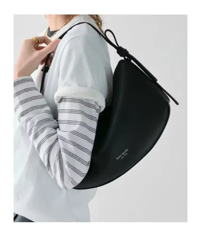 Kate Spade Medium Loop Leather Shoulder Bag In Black