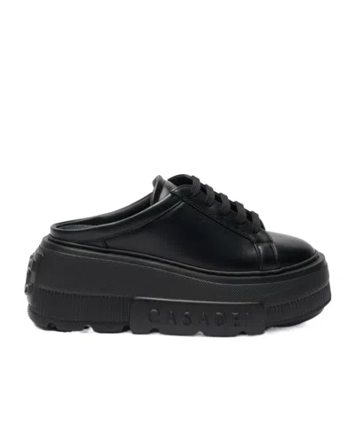 Casadei Nexus Platform Slip-on Sneakers In Black