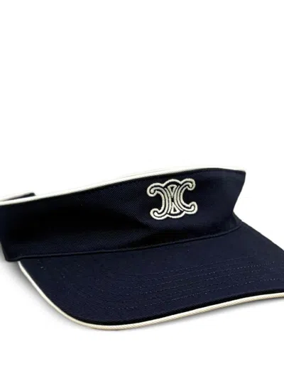 Celine Logo Hat In Blue