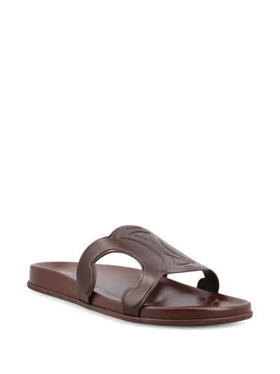 Celine Round Toe Slippers In Brown