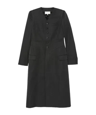 Maison Margiela Elegant Nested Wool Jacket With Adjustable Strap In Black