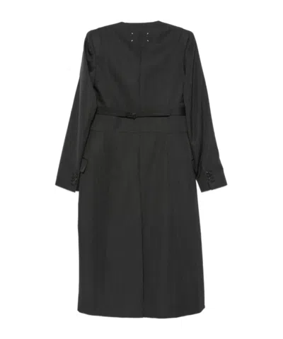Maison Margiela Elegant Nested Wool Jacket With Adjustable Strap In Black