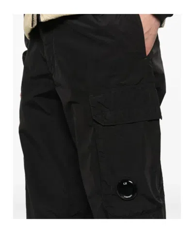 C.p. Company C.p.company Total Eclipse Blue Cotton Cargo Pants In Black