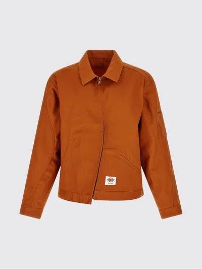 Undercover X Dickies Asymmetric-stitch Logo-patch Jacket In Brown