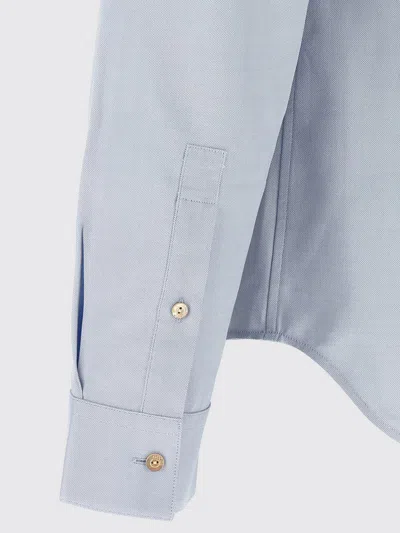 Gucci Oxford Shirt Web Collar Long Sleeves In Blue