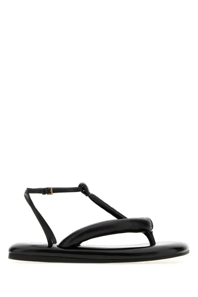 Givenchy Boudoir Bicolor Thongs In Nappa Leather In Black