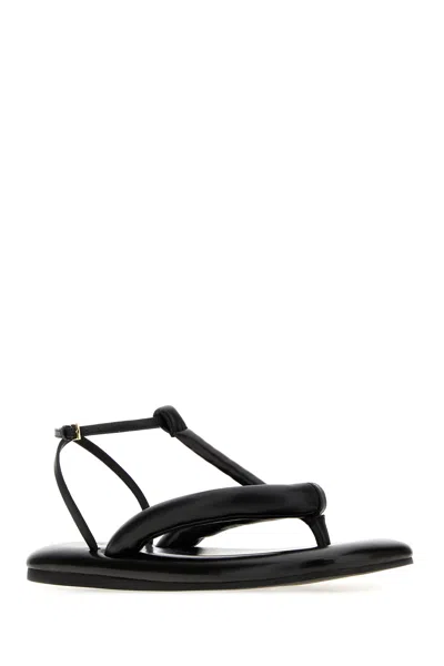 Givenchy Boudoir Bicolor Thongs In Nappa Leather In Black
