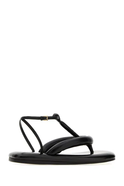 Givenchy Boudoir Bicolor Thongs In Nappa Leather In Black