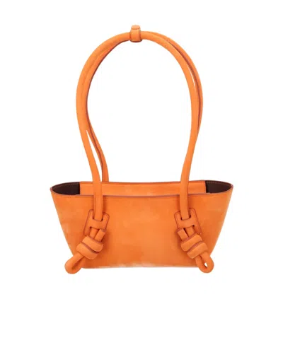 Hereu Mini Fleca Rectangular Shoulder Bag Double Handles In Orange