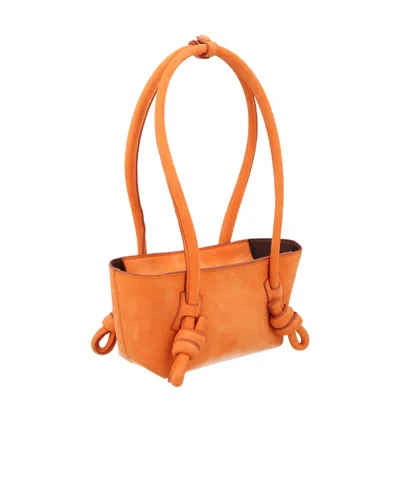 Hereu Mini Fleca Rectangular Shoulder Bag Double Handles In Orange