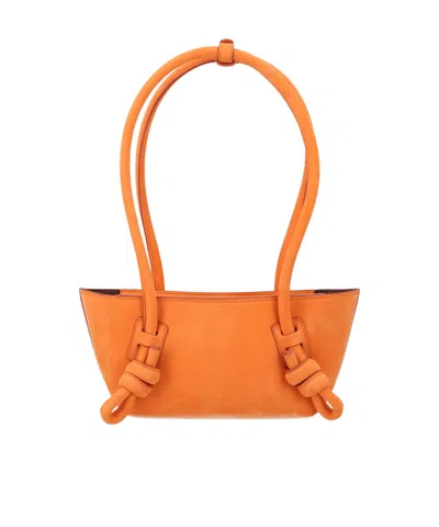 Hereu Mini Fleca Rectangular Shoulder Bag Double Handles In Orange