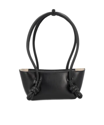 Hereu Mini Fleca Rectangular Shoulder Bag Knotted Handles In Black