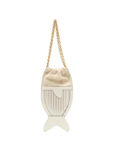 Lancel Funny Fish Pouch In White