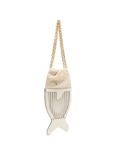 Lancel Funny Fish Pouch In White
