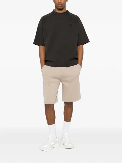 Outhere Drawstring Logo-patch Shorts In Neutral