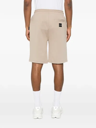 Outhere Drawstring Logo-patch Shorts In Neutral