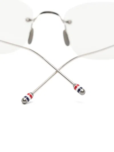 Thom Browne Rimless Square-frame Glasses In Silver