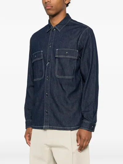 Samsoe & Samsoe Patch-pocket Shirt In Blue