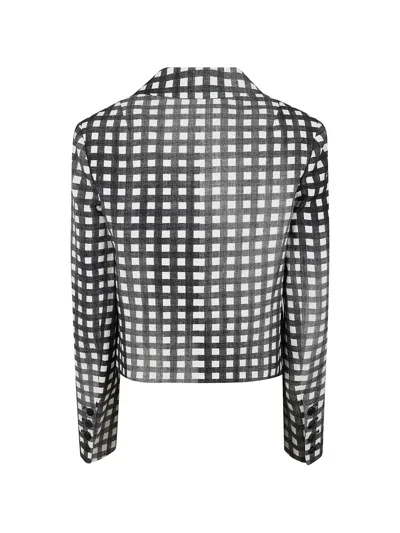 Ermanno Scervino Gingham-check Button-up Jacket In Black