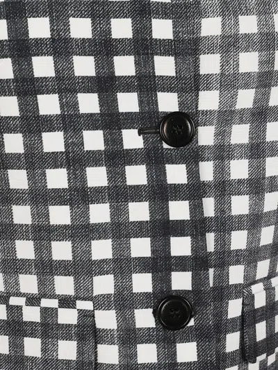 Ermanno Scervino Gingham-check Button-up Jacket In Black