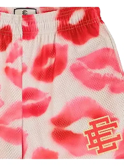 Eric Emanuel Lip-print Mesh Shorts In Multi