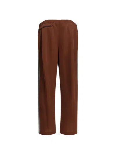 Needles Poly Smooth Logo Boot-cut Pants In Brown
