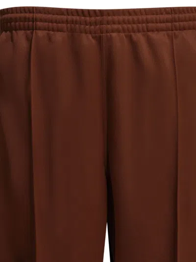 Needles Poly Smooth Logo Boot-cut Pants In Brown