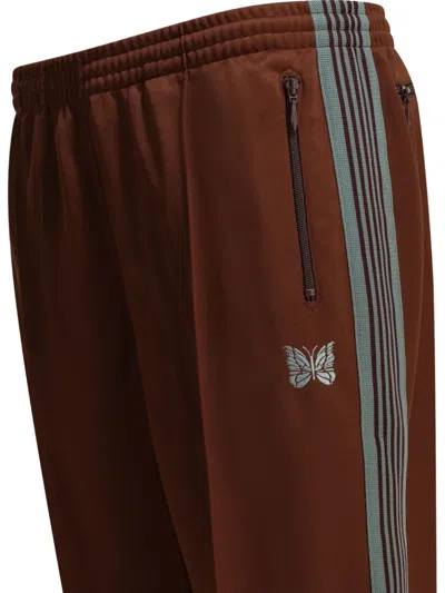 Needles Poly Smooth Logo Boot-cut Pants In Brown