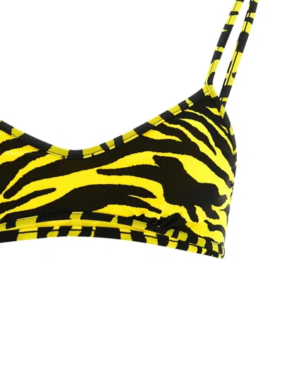 Attico Zebra Bikini Set In Black & Yellow