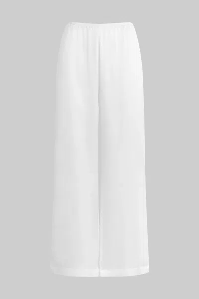 Leset Barb Satin Wide-leg Pants In White