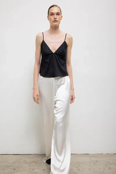 Leset Barb Satin Wide-leg Pants In White