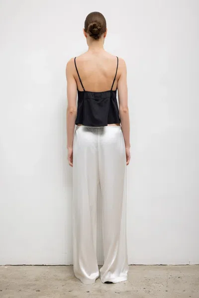Leset Barb Satin Wide-leg Pants In White