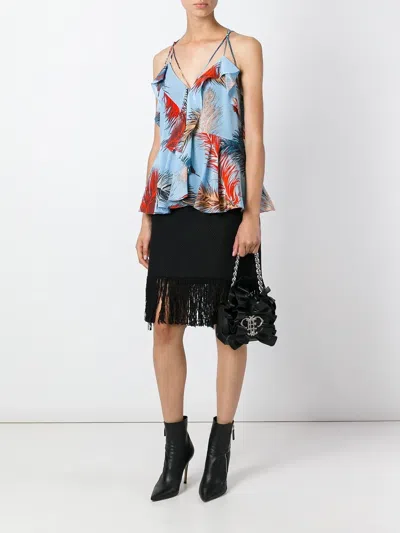 Pucci Feather Print Top In Blue