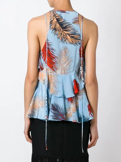 Pucci Feather Print Top In Blue