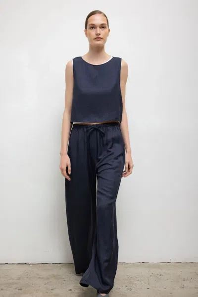Leset Pre-order: Daniel Drawstring Pocket Pant In Blue