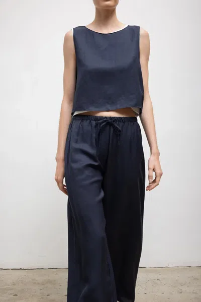 Leset Pre-order: Daniel Drawstring Pocket Pant In Blue