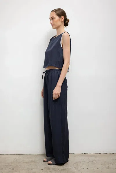 Leset Pre-order: Daniel Drawstring Pocket Pant In Blue