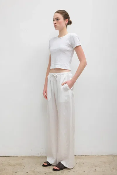 Leset Pre-order: Daniel Drawstring Pocket Pant In White