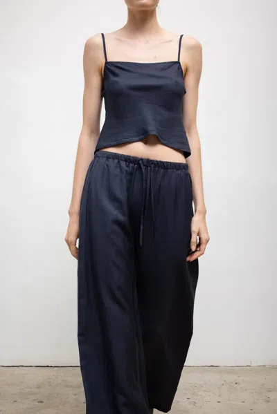 Leset Daniel Square Neck Tank Midnight In Blue