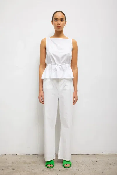 Leset Yoko Drawstring Tank In White