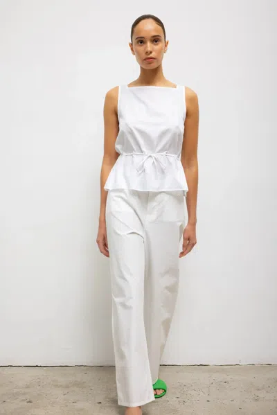 Leset Yoko Drawstring Tank In White