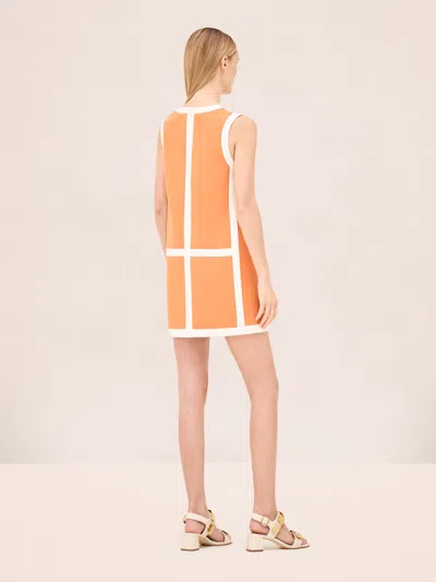 Alexis Estara Geometric-pattern Mini Dress In Orange
