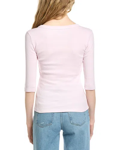 Michael Stars Dot Basic Band Crewneck Top In Pink