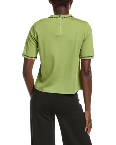 Gracia Chain Link Trim T-shirt In Green