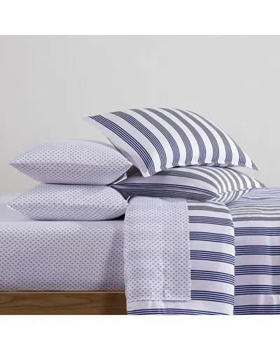 Tommy Hilfiger Campus Stripe Anchor Comforter Set In Blue