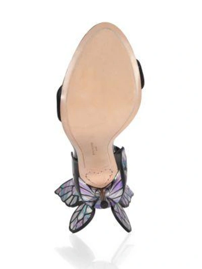 Shop Sophia Webster Chiara Butterfly Suede Sandals In Black-multi