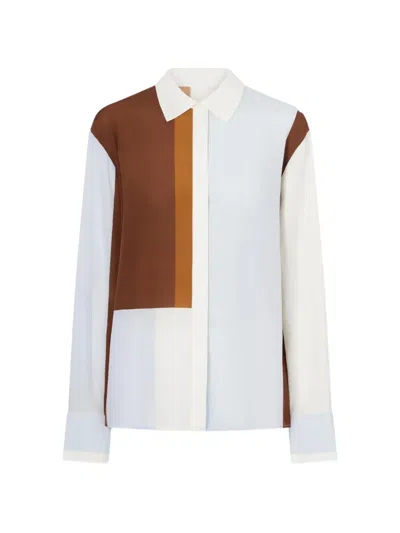 Sir Marais Button-front Silk Shirt In White
