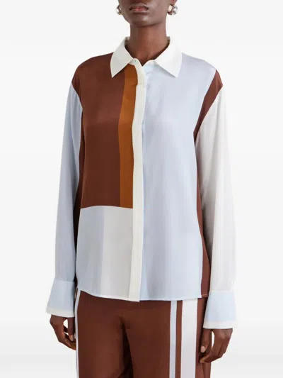 Sir Marais Button-front Silk Shirt In White