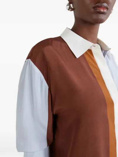 Sir Marais Button-front Silk Shirt In White