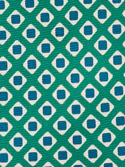 Kiton Geometric-pattern Tie In Blue